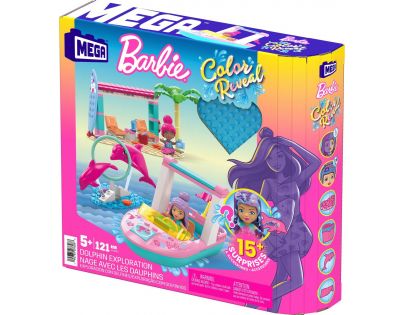 Mega Construx Barbie Color Reveal Výzkum delfínů 121 dílků