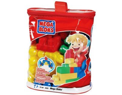 MEGABLOKS 8465 - 24 Mega Bloks kostek v plastovém pytli