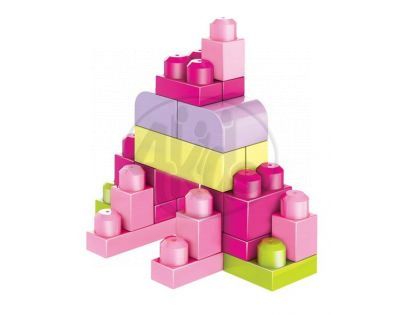 MEGABLOKS Mega 08195 - Kostky v plastovém pytli-růžová barva, 60dílů