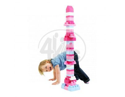 MEGABLOKS Mega 08195 - Kostky v plastovém pytli-růžová barva, 60dílů