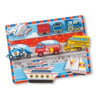 Melissa & Doug dřevěné puzzle dopravní prostředky