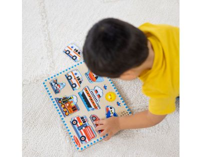 Melissa & Doug Puzzle dřevěné se zvuky Dopravní prostředky 8 dílků