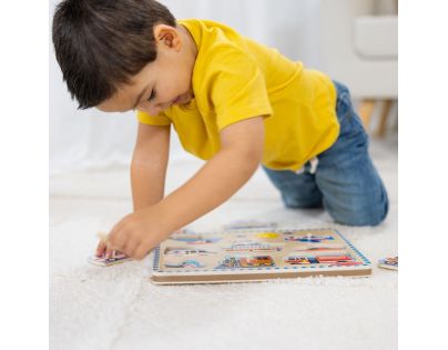 Melissa & Doug Puzzle dřevěné se zvuky Dopravní prostředky 8 dílků