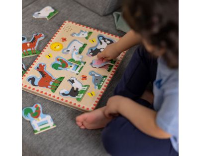 Melissa & Doug Puzzle dřevěné se zvuky Zvířata na farmě 8 dílků
