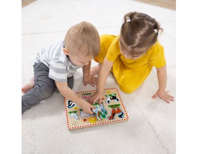 Melissa & Doug Puzzle dřevěné se zvuky Zvířata na farmě 8 dílků
