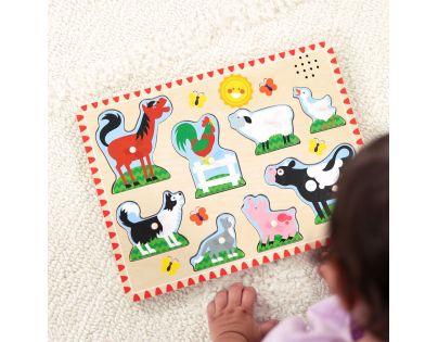 Melissa & Doug Puzzle dřevěné se zvuky Zvířata na farmě 8 dílků