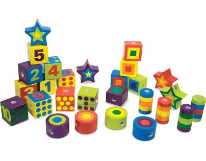 Melissa & Doug Navlékání dřevěných tvarů