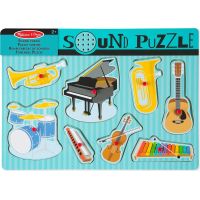 Melissa & Doug Puzzle dřevěné se zvuky Hudební nástroje 8 dílků