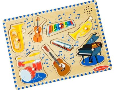 Melissa & Doug Puzzle dřevěné se zvuky Hudební nástroje 8 dílků