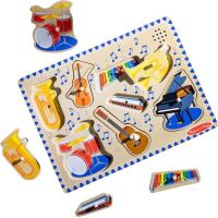Melissa & Doug Puzzle dřevěné se zvuky Hudební nástroje 8 dílků 3
