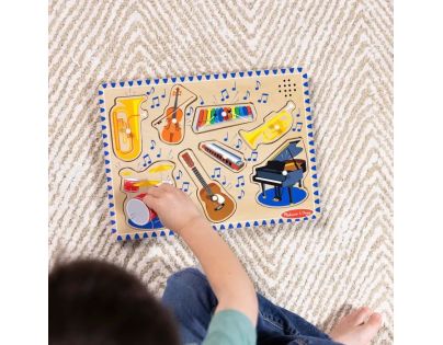 Melissa & Doug Puzzle dřevěné se zvuky Hudební nástroje 8 dílků
