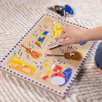 Melissa & Doug Puzzle dřevěné se zvuky Hudební nástroje 8 dílků 5