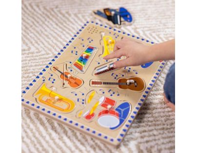 Melissa & Doug Puzzle dřevěné se zvuky Hudební nástroje 8 dílků