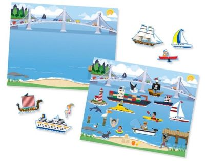 Melissa & Doug samolepky opakovaně použitelné s podložkou Lodě