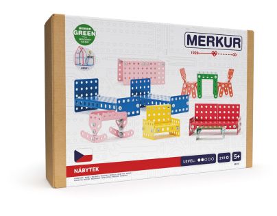 Merkur Příslušenství k domečku pro panenky - nábytek, 219 dílků