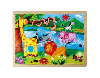 Puzzle dřevěné - Divoká zvířata 48d