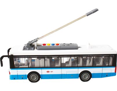 Městský trolejbus na setrvačník s osvětlením a zvukem - modrý