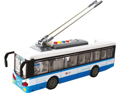 Městský trolejbus na setrvačník s osvětlením a zvukem - modrý
