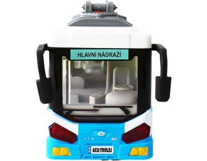 Městský trolejbus na setrvačník s osvětlením a zvukem - modrý