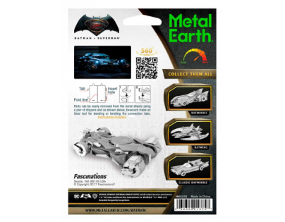 Metal Earth 3D Puzzle Batman vs Superman Batmobile 54 dílků