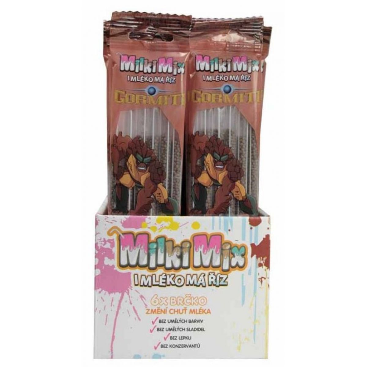 MilkiMix mléčná brčka 6-pack Gormiti – Čokoláda
