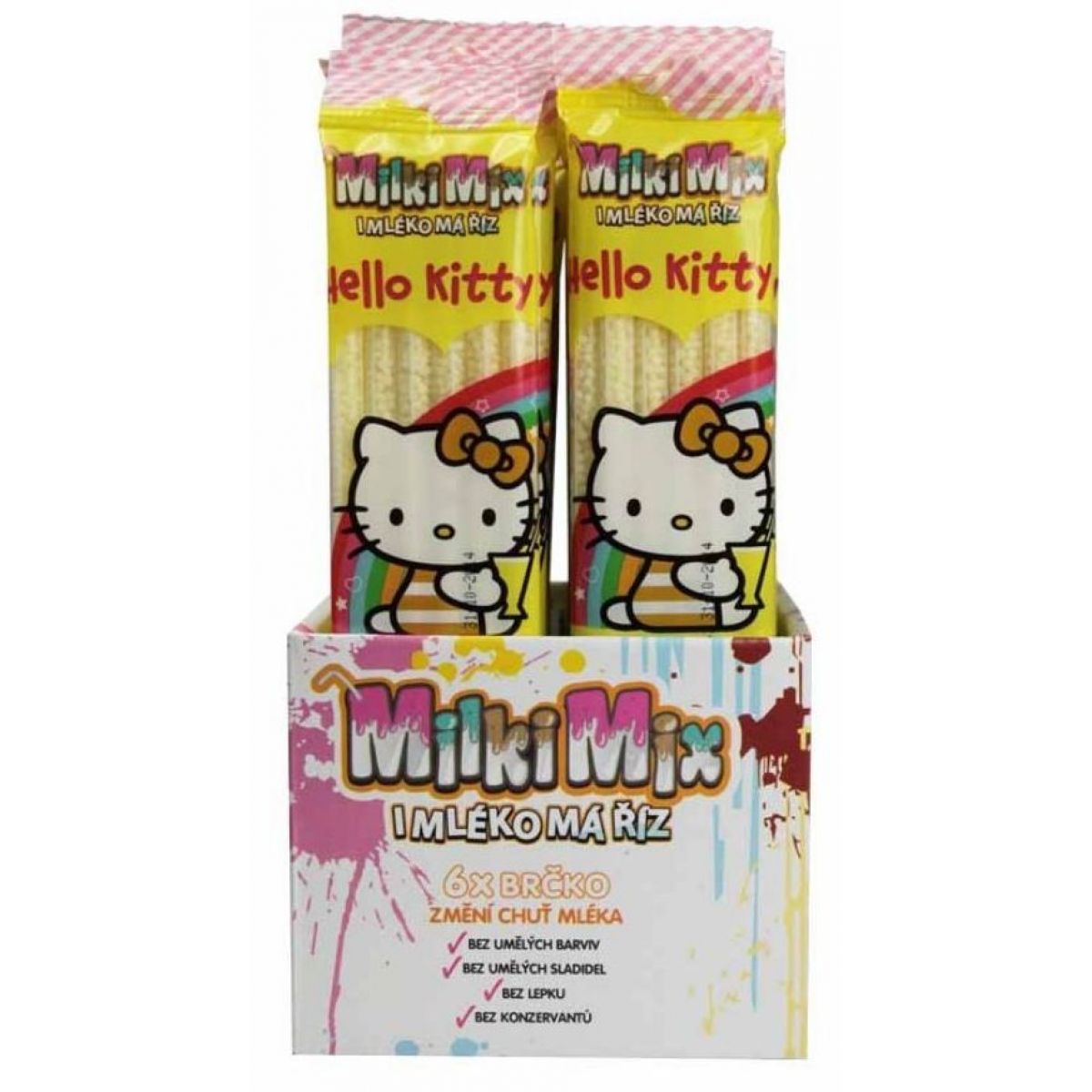 MilkiMix mléčná brčka 6-pack Hello Kitty – Vanilka