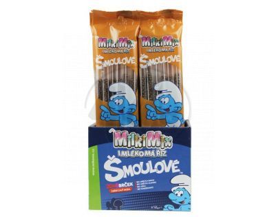 MilkiMix mléčná brčka 6ks Šmoulové čokoláda