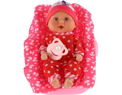 Teddies Miminko s nosítkem a dudlíkem 25 cm červený overal