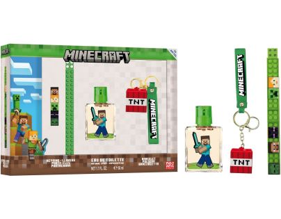 Minecraft dárkový set EDT 50 ml + náramek + klíčenka