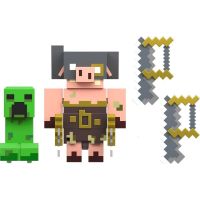 Minecraft Legends dvě figurky Creeper vs. Piglin Bruiser - Poškozený obal