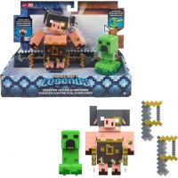 Minecraft Legends dvě figurky 8 cm Creeper vs. Piglin Bruiser - Poškozený obal 5