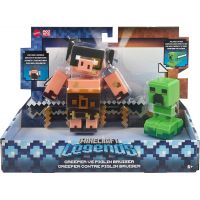 Minecraft Legends dvě figurky 8 cm Creeper vs. Piglin Bruiser - Poškozený obal 6