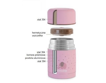 Miniland Termoska Silky na jídlo Pink 600 ml