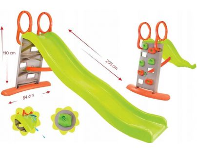 Mochtoys Dětská skluzavka s lezeckou stěnou 205 cm