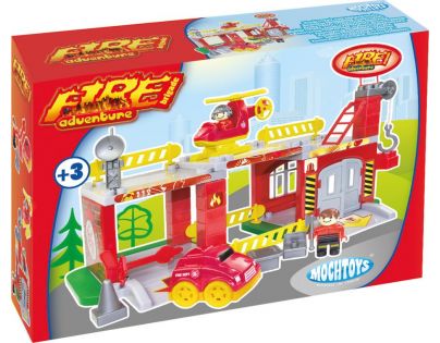 Mochtoys Hasičská stanice s jeřábem