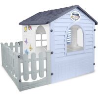 Mochtoys Zahradní domek modrobílý s plotem 2