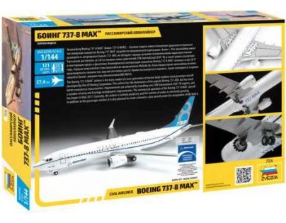 Zvezda Model Kit letadlo Boeing 737- 8 MAX 1:144