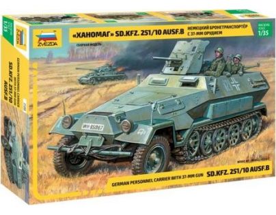 Zvezda Model Kit tank Sd.Kfz.251 10 w 3.7cm PAK RR 1:35