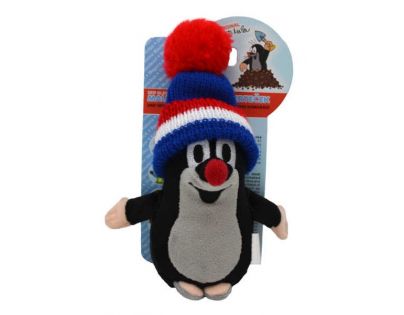 MÚ Brno Krteček Plyšák mluvící v kulichu s bambulí trikolorou 20 cm