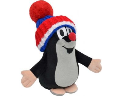 MÚ Brno Krteček Plyšák mluvící v kulichu s bambulí trikolorou 20 cm