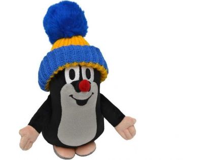 MÚ Brno Krteček Plyšák mluvící v modrožlutém kulichu 20 cm