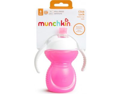 Munchkin Click Lock hrneček s oušky a pítkem 237 ml růžový
