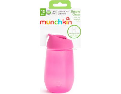 Munchkin Hrneček s brčkem Simple Clean 296 ml růžový