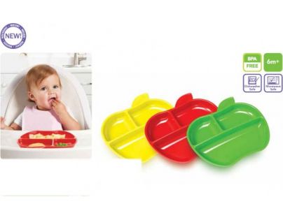 Munchkin Set barevných dělených talířů ve tvaru jablka 3 ks
