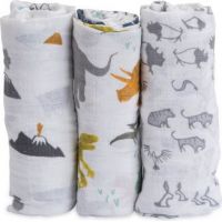Little Unicorn Mušelínová zavinovací plena 120 x 120 cm 3ks Dino Friends Little Unicorn Mušelínová zavinovací plena 120 x 120 cm 3ks Dino Friends