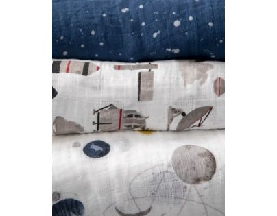 Little Unicorn Mušelínová zavinovací plena 120 x 120 cm 3ks Ground Control