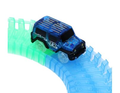 Mustar Dráha svítící ve tmě s autíčkem s LED světlem 165 dílků - Poškozený obal