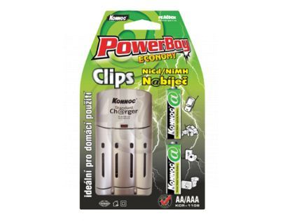 Nabíječka baterií Power Boy Clips + 2xR6 2000