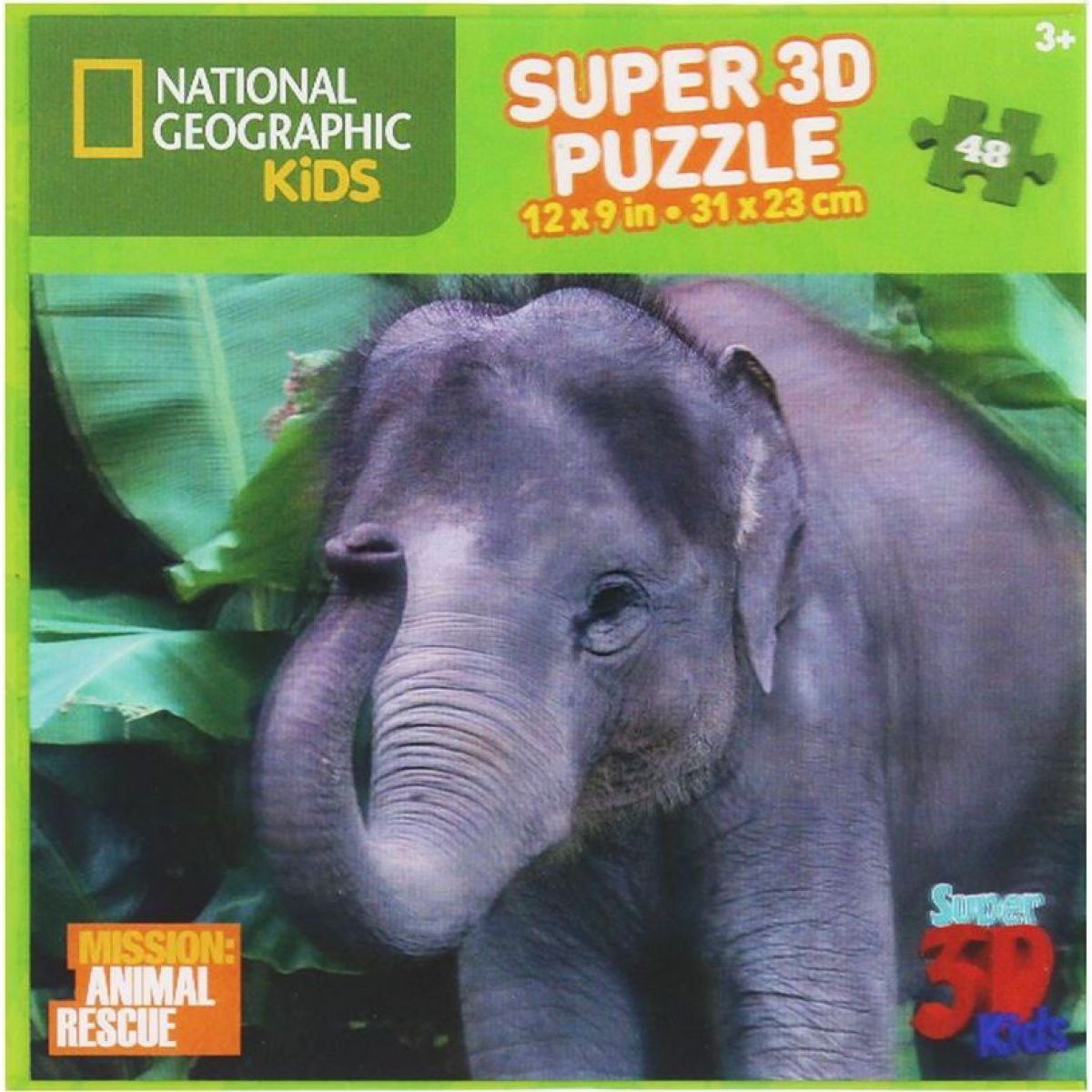 Prime 3D National Geographic Kids 3D Puzzle Slon 48 dílků