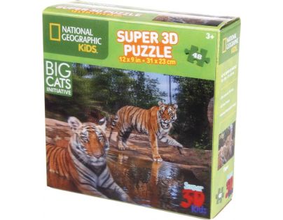 National Geographic Kids 3D Puzzle Tygr 48 dílků